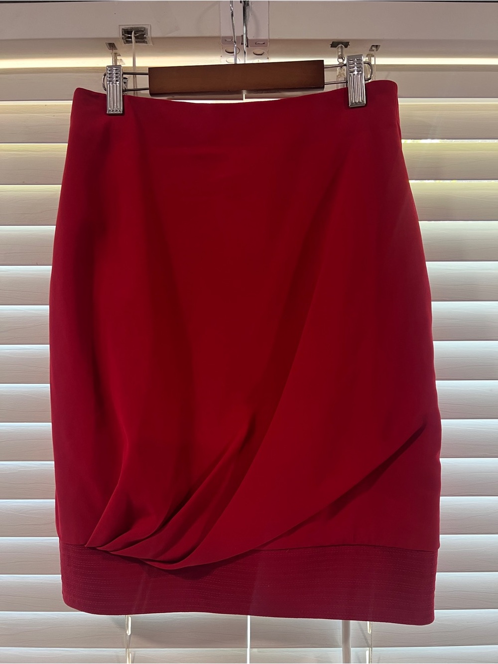 Vintage Gianni Versace Couture Red Wool Silk Skirt IT 42